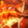 Fiery anime-style GFX art with orange gradient glow