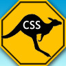 Kangaroo mascot logo with CSS badge