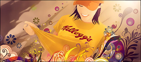 Retro GFX art of a guy in a Kellogg's tee