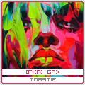 Colorful abstract face GFX signature with crew tag