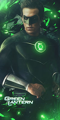 Green Lantern GFX art with glowing ring emblem