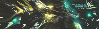 Masked gunman GFX signature with glowing abstract effects