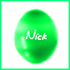 Simple green balloon avatar with a name