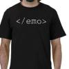 Closing HTML tag humor on a classic forum tee
