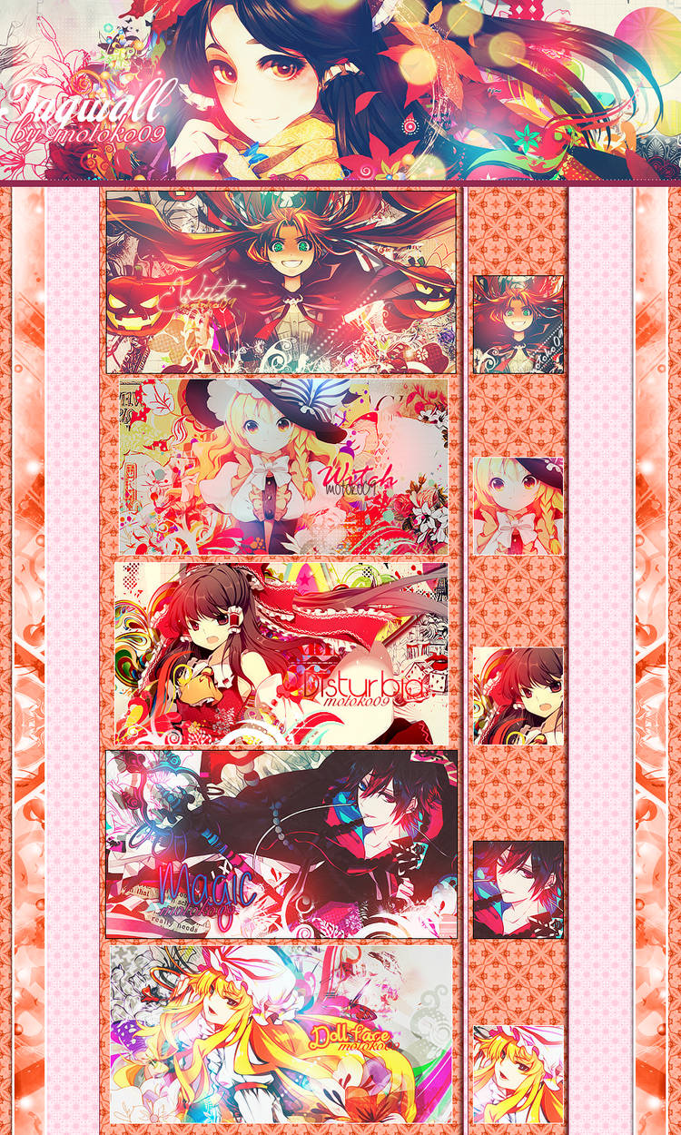 Anime GFX tagwall with witch, magic, doll-face banners