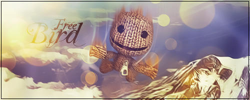 Sackboy soars free against a dreamy bokeh sky