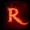 Fiery flaming letter R avatar art