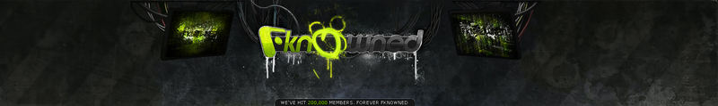 Classic fkn0wned site banner with glowing green logo