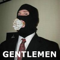 Masked gentleman poker-face meme, forum humor classic