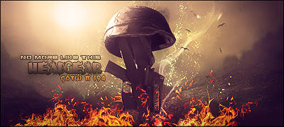 Soldier's helmet on cross, fiery farewell tribute art