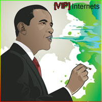 Obama exhaling smoke labeled 'Internets' — classic forum meme