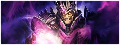 Epic purple-hued warrior GFX signature art