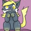 Cute gray fox-eevee character art avatar