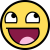 Classic yellow smiley face avatar with sunglasses grin