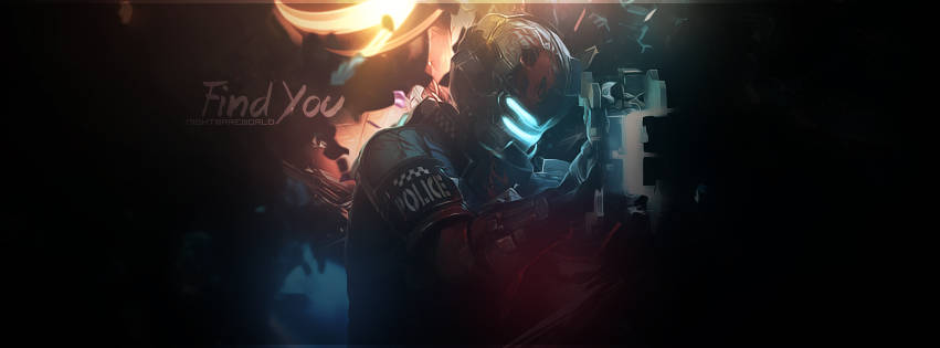 Sci-fi soldier GFX signature with glowing accents