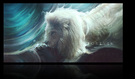 Majestic white lion GFX art, 'Forever' signature piece