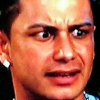Close-up reaction shot, a face frozen mid-emotion