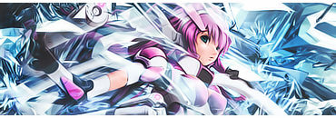 Anime warrior girl amid icy blue digital shards