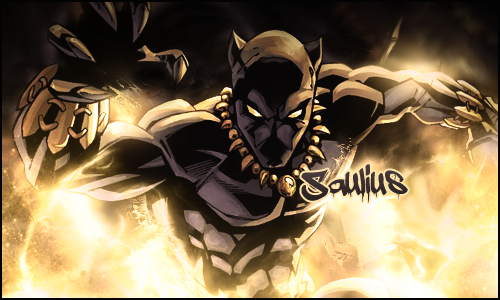 Fiery Black Panther GFX signature art