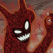 Grinning red demon creature avatar art