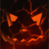 Glowing jack-o'-lantern carving, spooky Halloween avatar vibes