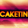 Retro sunset-toned 'CAKETIN' text banner graphic