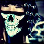 Skull-face avatar with edgy early-2010s forum vibe