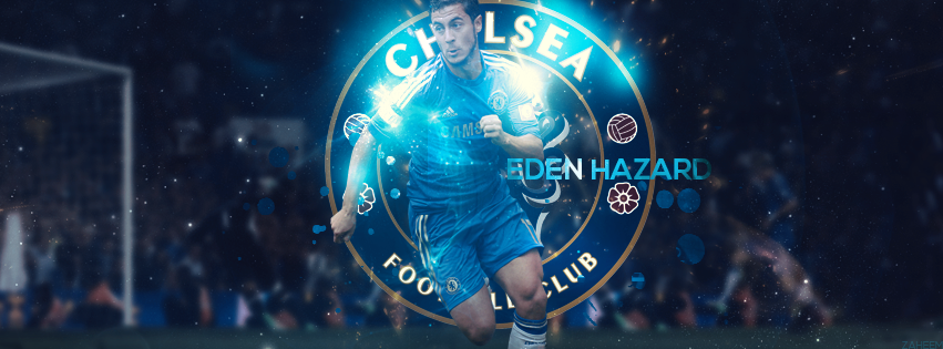 Eden Hazard Chelsea signature with glowing crest effects