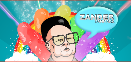Kim Jong-il meme art with rainbow popsicles