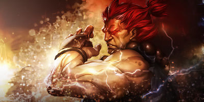 Akuma unleashes lightning-charged fury in dramatic fan art