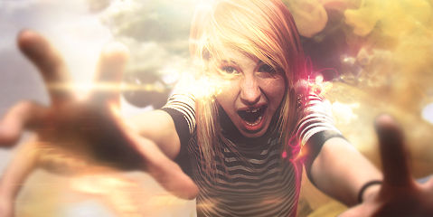 Reaching through the light — classic early-2010s GFX signature style