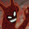 Grinning red demon creature art, classic forum avatar vibes