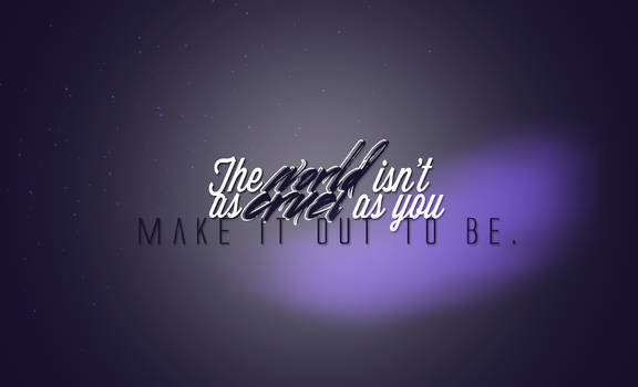 Starry purple glow signature with wistful typography quote