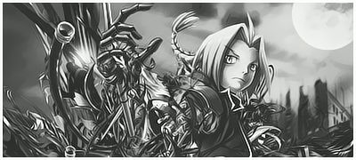 Edward Elric GFX signature, moonlit anime art