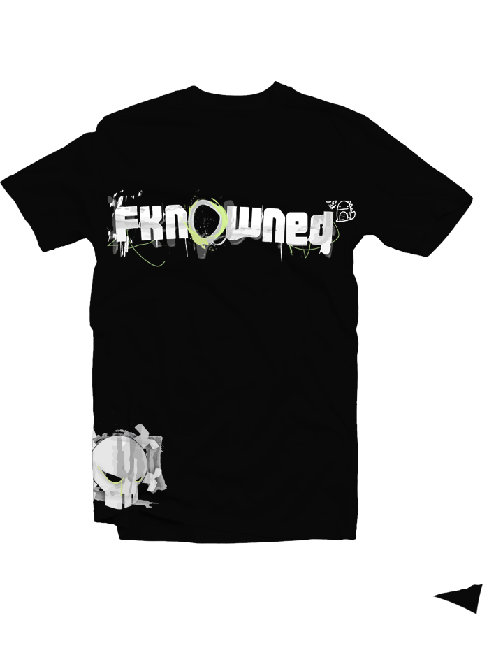 Fknowned merch tee with skull graphic and logo