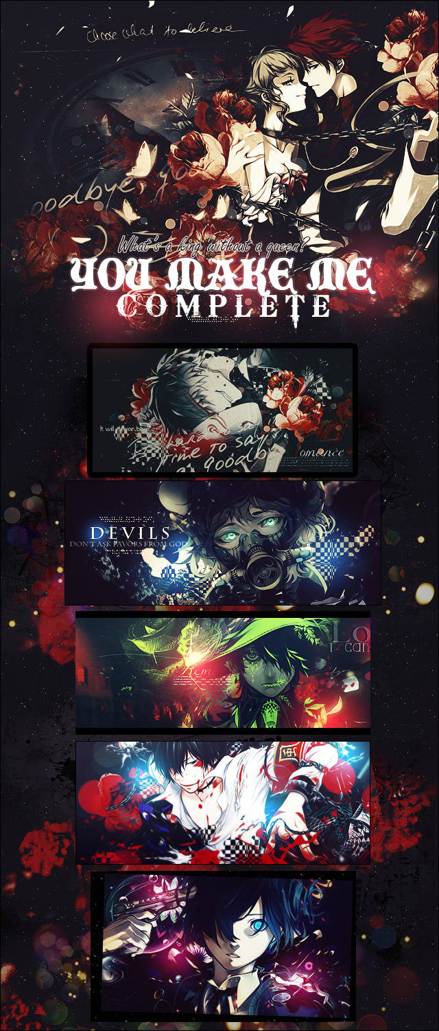 Anime GFX compilation with roses, chains, and dramatic typography
