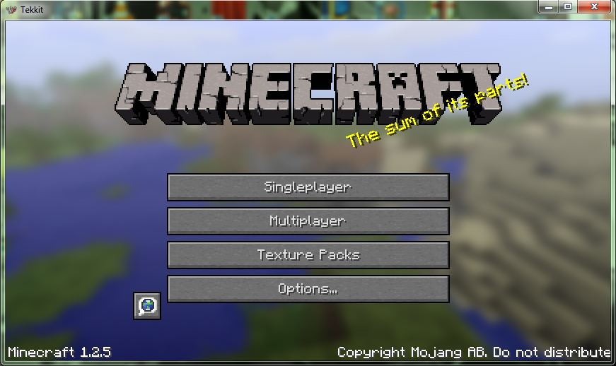 Tekkit Minecraft launcher main menu screenshot