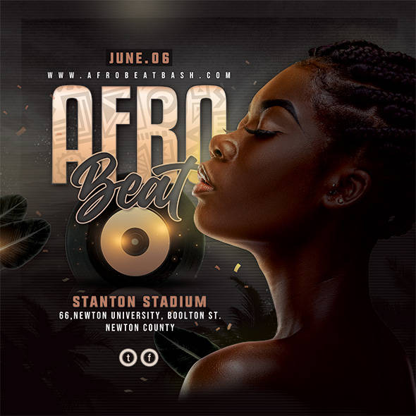 Sleek Afrobeat event flyer with warm portrait design