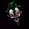 Menacing joker-style avatar art with jagged white face