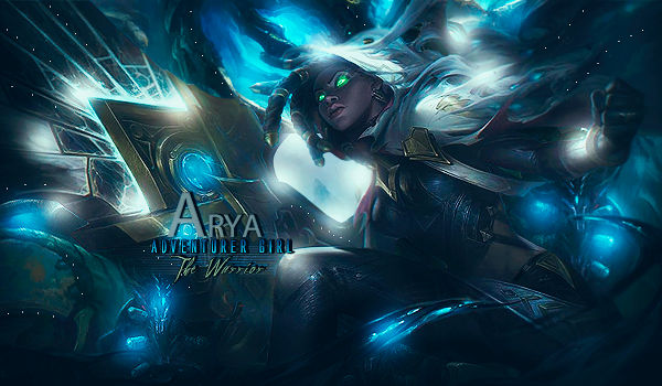 Moody blue warrior GFX signature with glowing effects