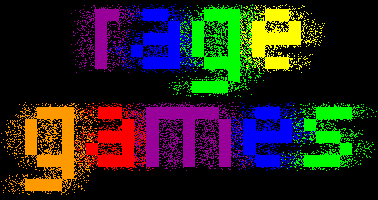 Colorful pixelated 'rage games' text art