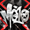 Gritty 'Me1o' tag art with skull and grunge texture