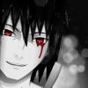 Anime avatar with crimson eyes and blood streak