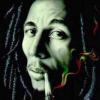 Bob Marley smoke-swirl portrait, classic forum GFX art