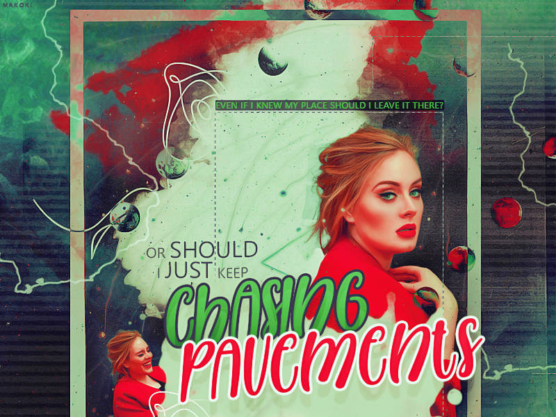 Adele fan art GFX with bold typography and color splash