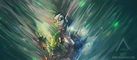 Magical elf GFX signature with mystic green tones
