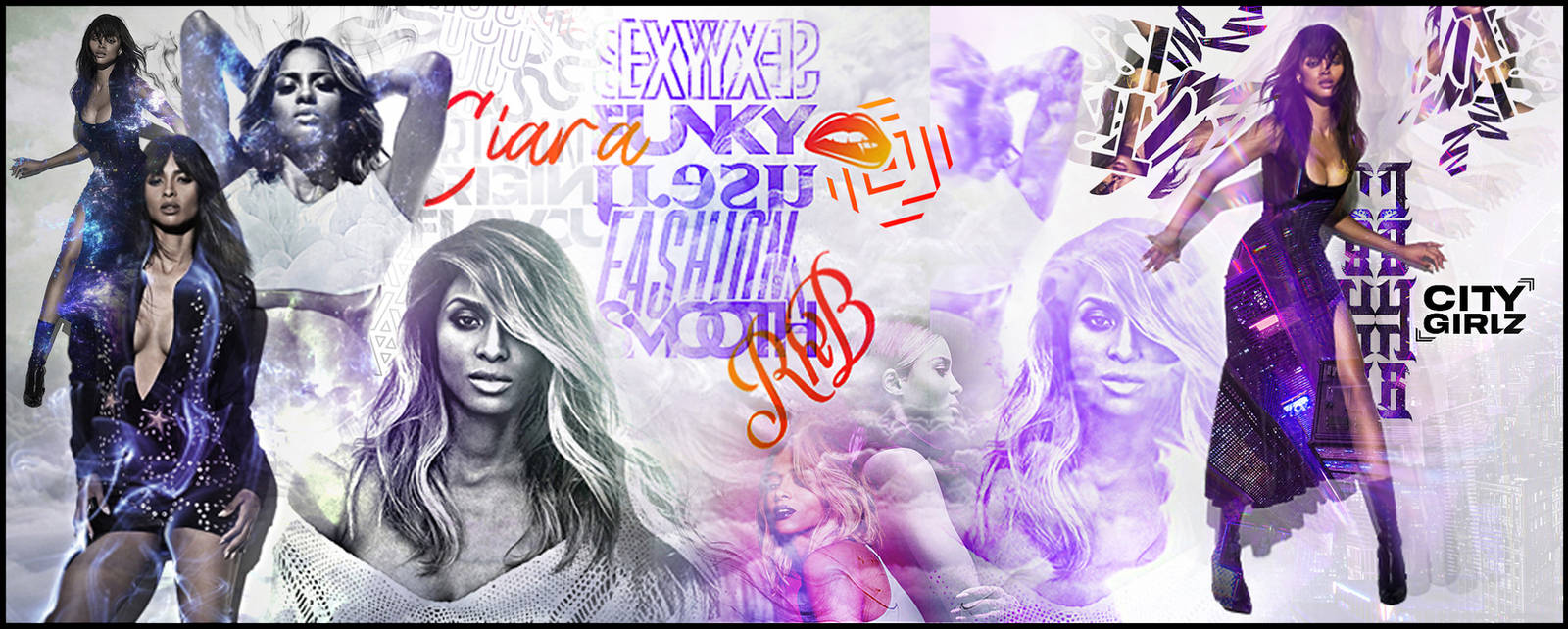 Ciara-themed GFX collage with bold typography and cosmic effects