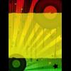 Rasta-toned sunburst GFX with grunge texture and circles