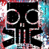 Skull mascot GFX art with splattered grunge background