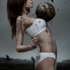 Surreal digital art blending human and cracked stone figure